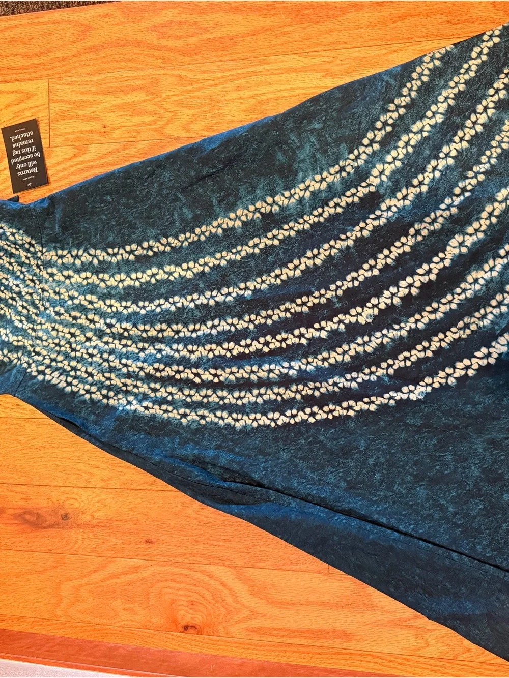 Tuckernuck Navy Blue Halter Maxi Dress with Diagonal Leaf Print - Picture 3 of 5